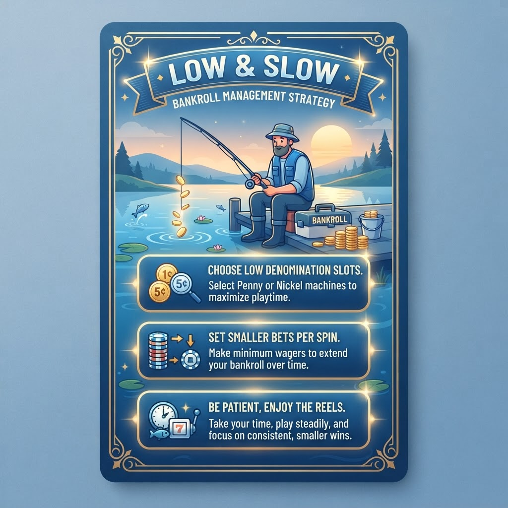 Low and Slow bankroll management strategy for Big Bass Bonanza